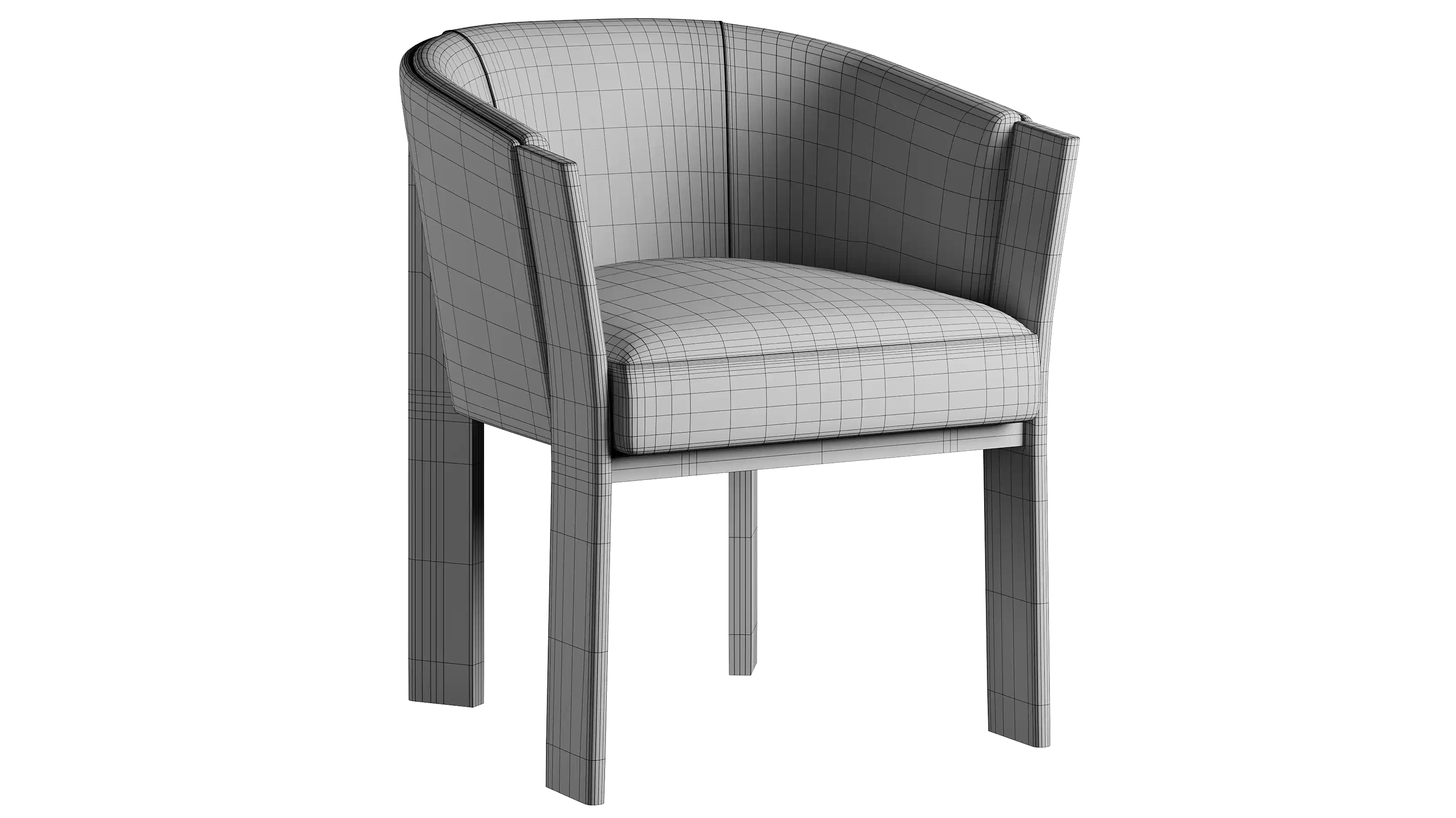 3D wireframe model of a Nara Chair